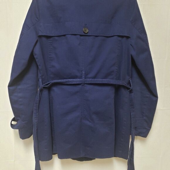 GAP Women's Navy Blue Trench Coat Fully Lined Double Breasted S Pre Owned Good - Picture 14 of 15